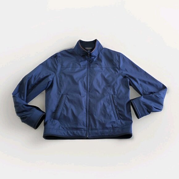 Brooks Brothers Bomber Jacket Mens L Navy LS Pockes Zip Mockneck Lined Preppy - Picture 9 of 16
